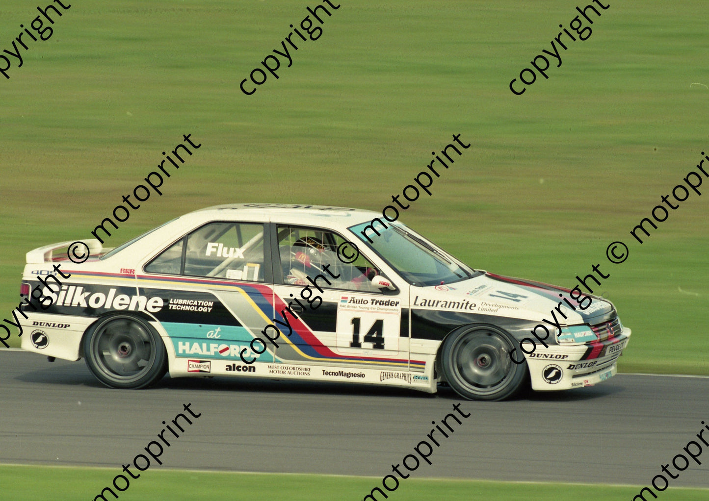 1993 Thruxton BTCC 14 Ian Flux Peugeot 405 Mi16 (Watling Photogr) (2)