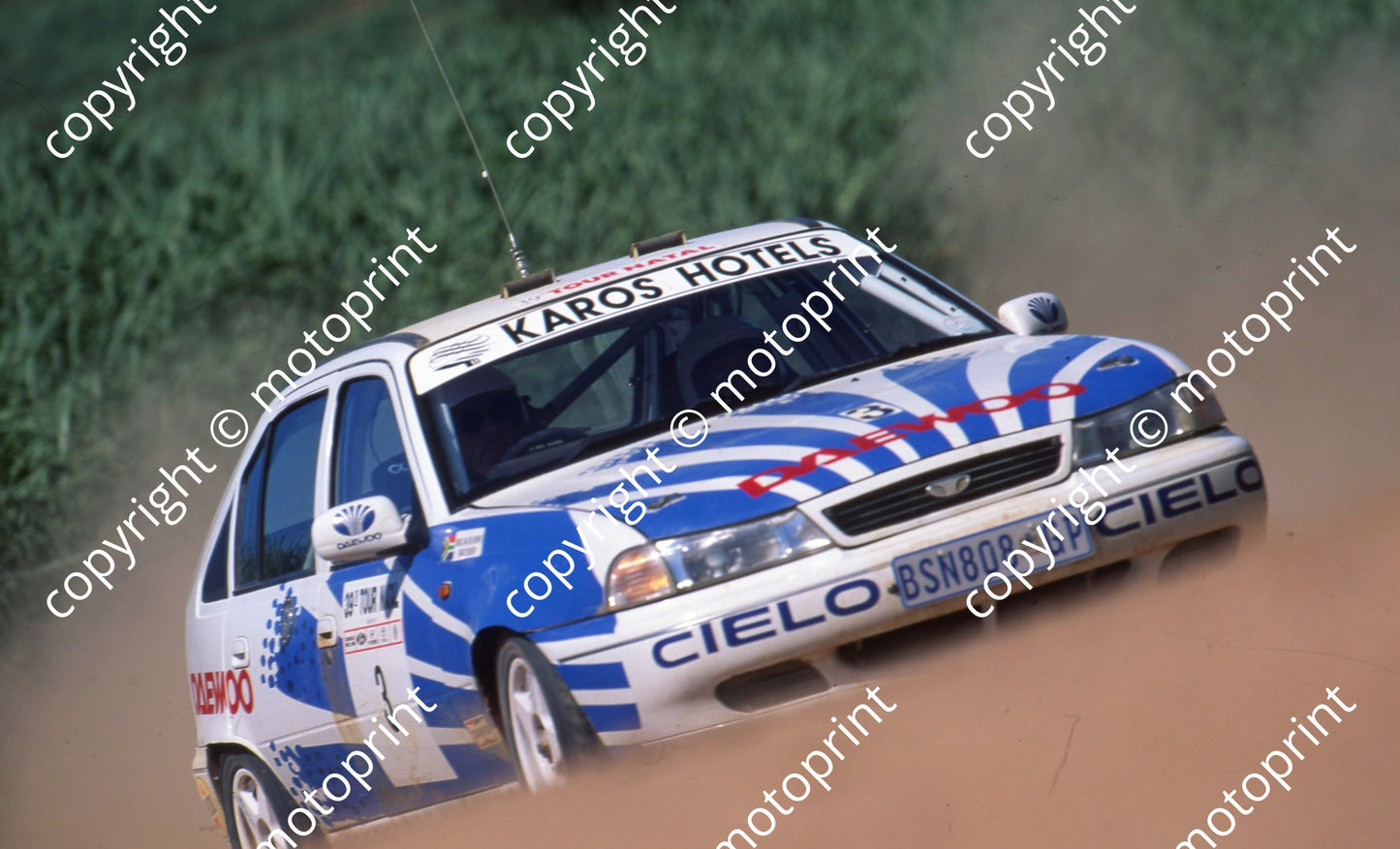 1997 39th Tour Natal 3 Sarel vd Merwe, Franz Boshoff Daewoo Cielo check (Watling Photo)207
