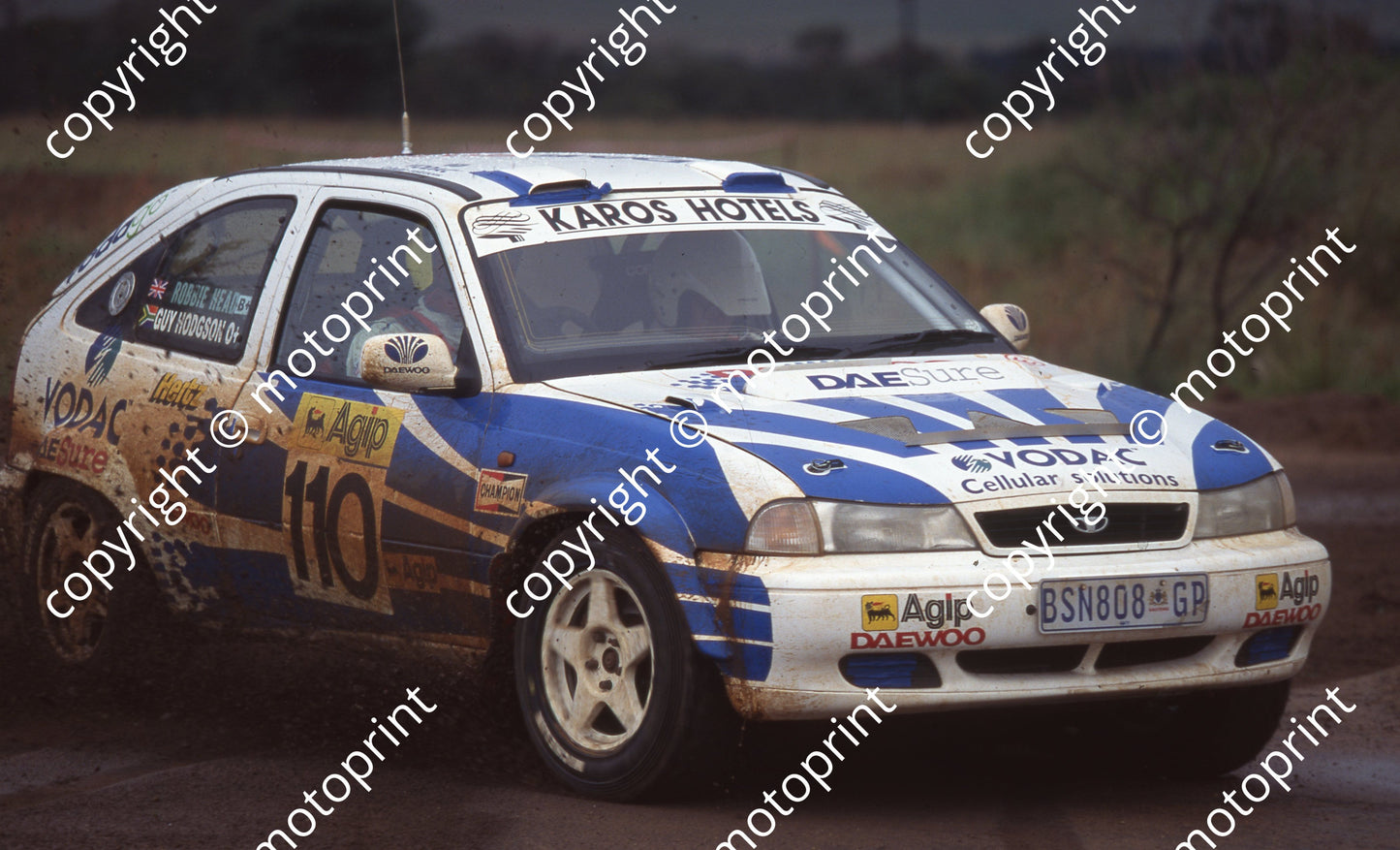 1997 AGIP Rally 110 Robbie Head, Guy Hodgson Daewoo (Watling Photo)