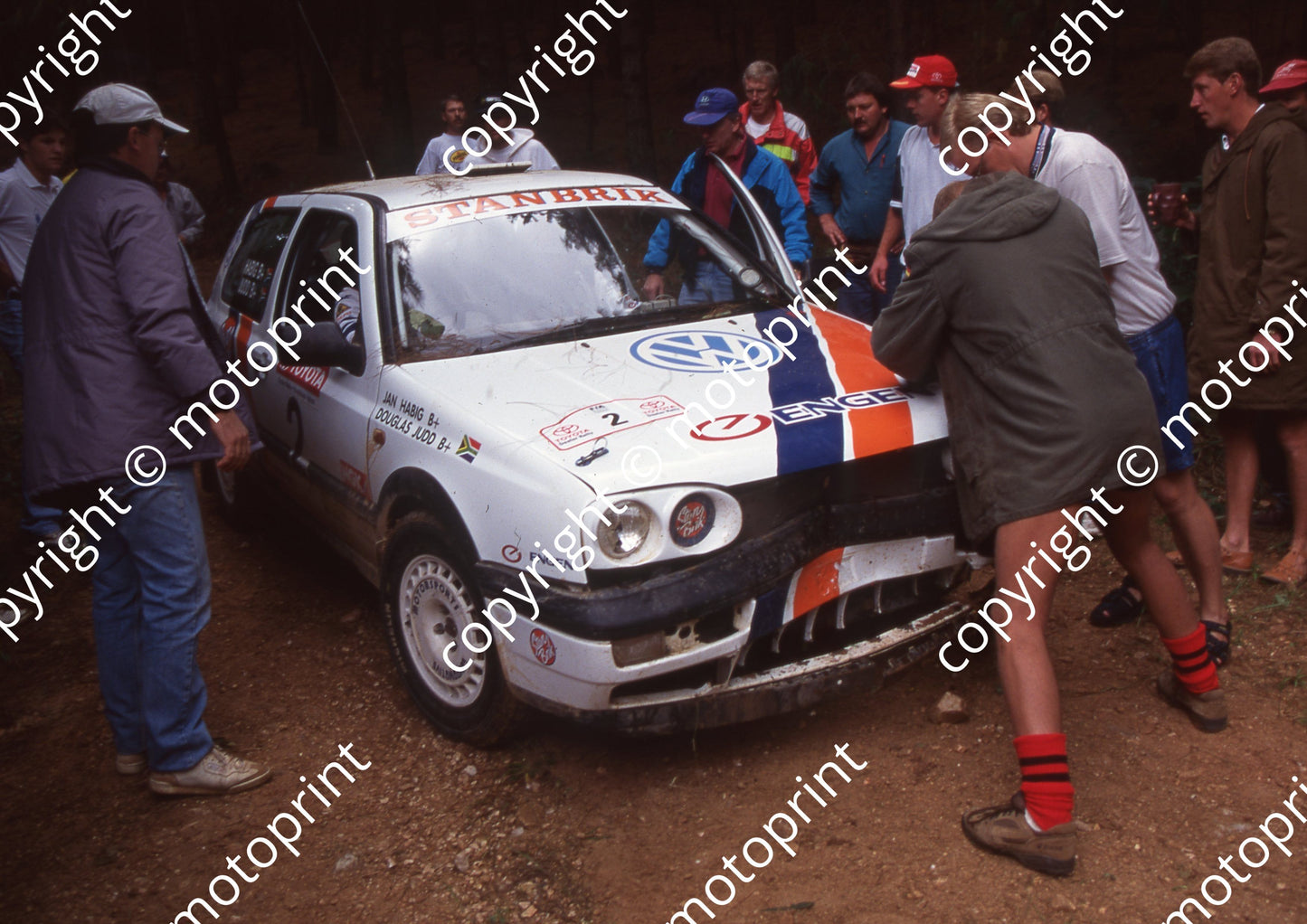 1997 Toyota Dealer Rally 2 Jan Habig, Douglas Judd Golf DAMAGE (Watling Photo) (5)