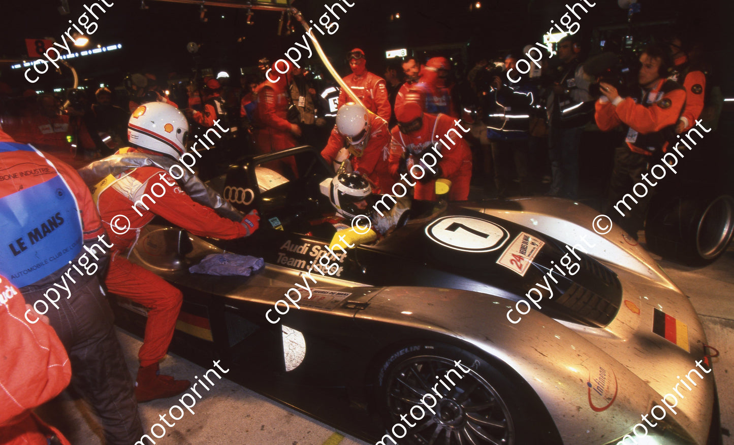 1999 Le Mans 7 Audi Michele Alboreto, Dindo Capello, ...Aiello Audi R8R (Watling Photo) (2)