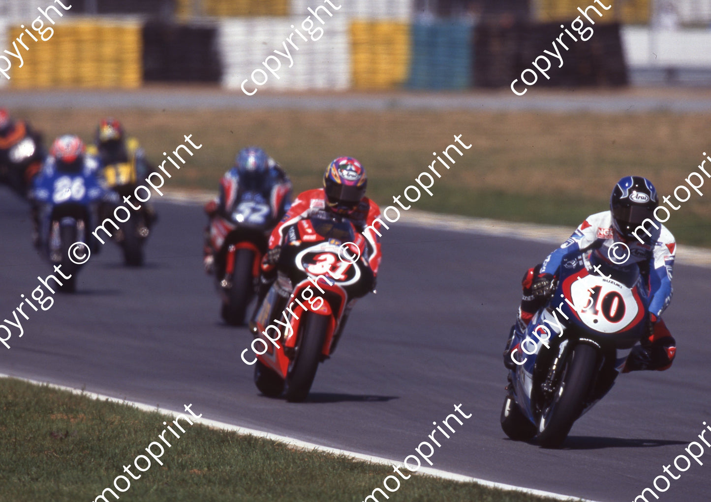 1999 Phakisa SA GP 500 10 Kenny Roberts Suzuki, 31 Tetsuya Harada Aprilia (Watling Photo) (3)