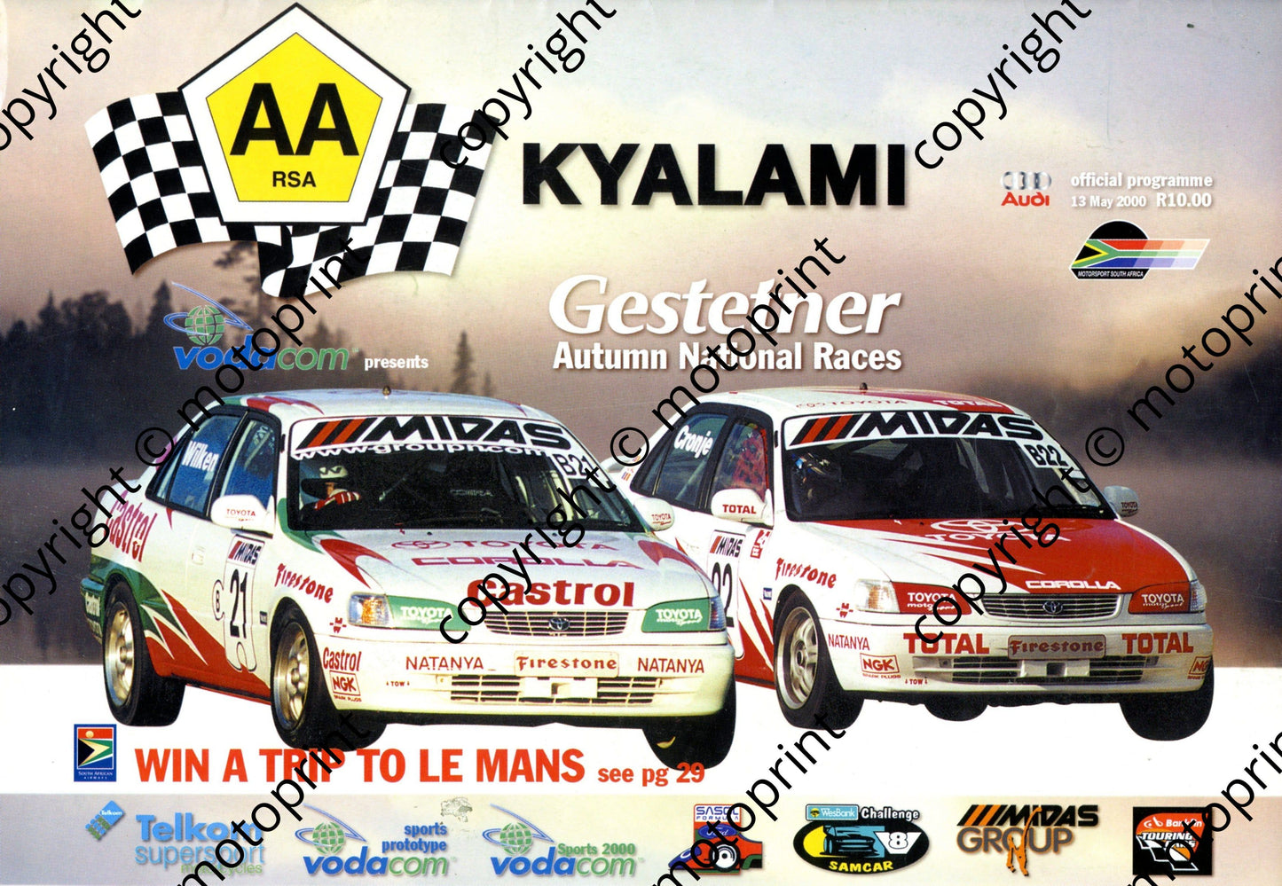 2000 Gestetner Kyalami Autumn; colour pics Wesbank; entry list Wesbank, Bankfin Touring, GP N, FF, Motorcycles, sports, sports 2000 001
