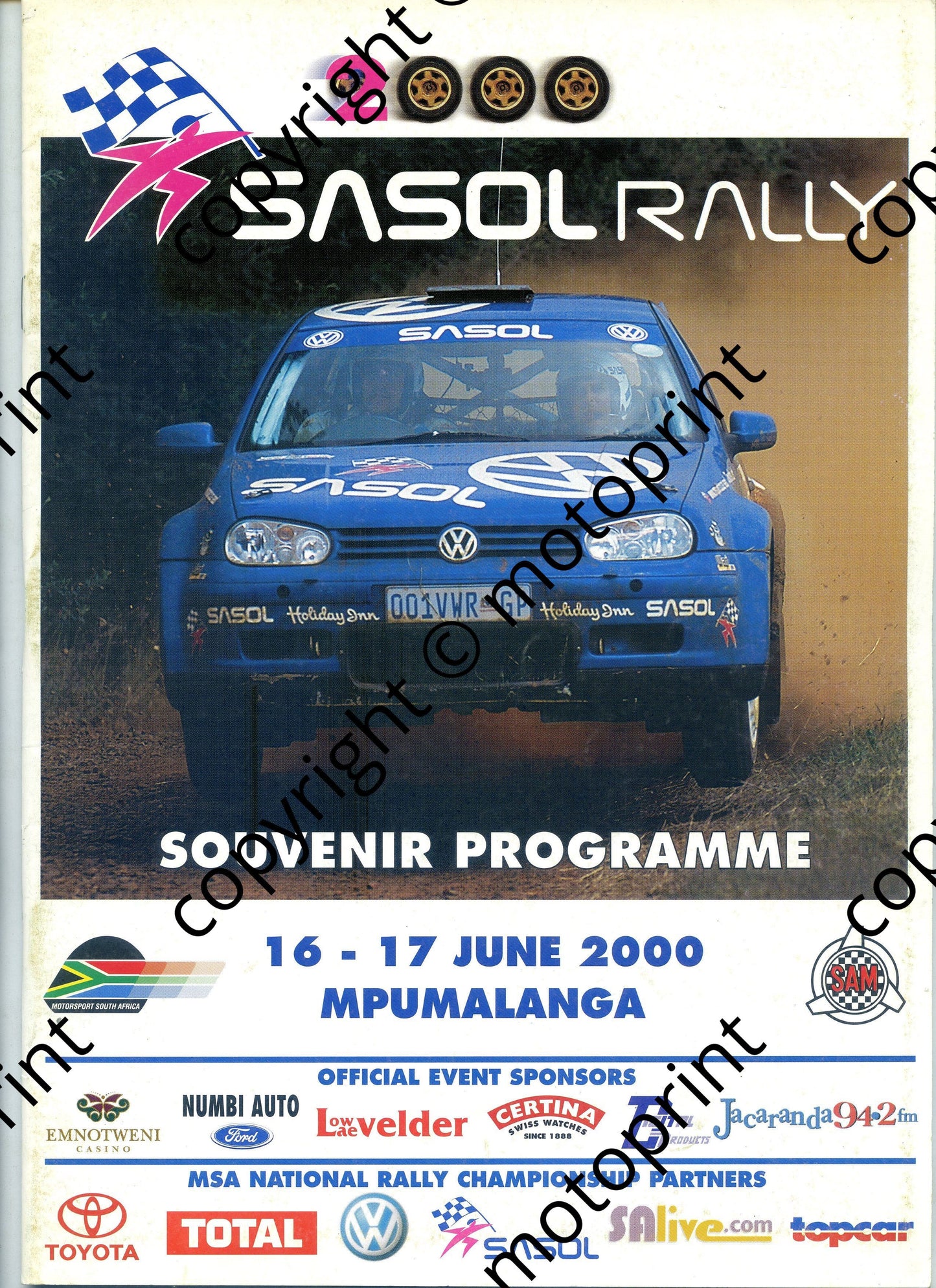 2000 June 16-17 Sasol Rally Mpumulanga Cover entry list