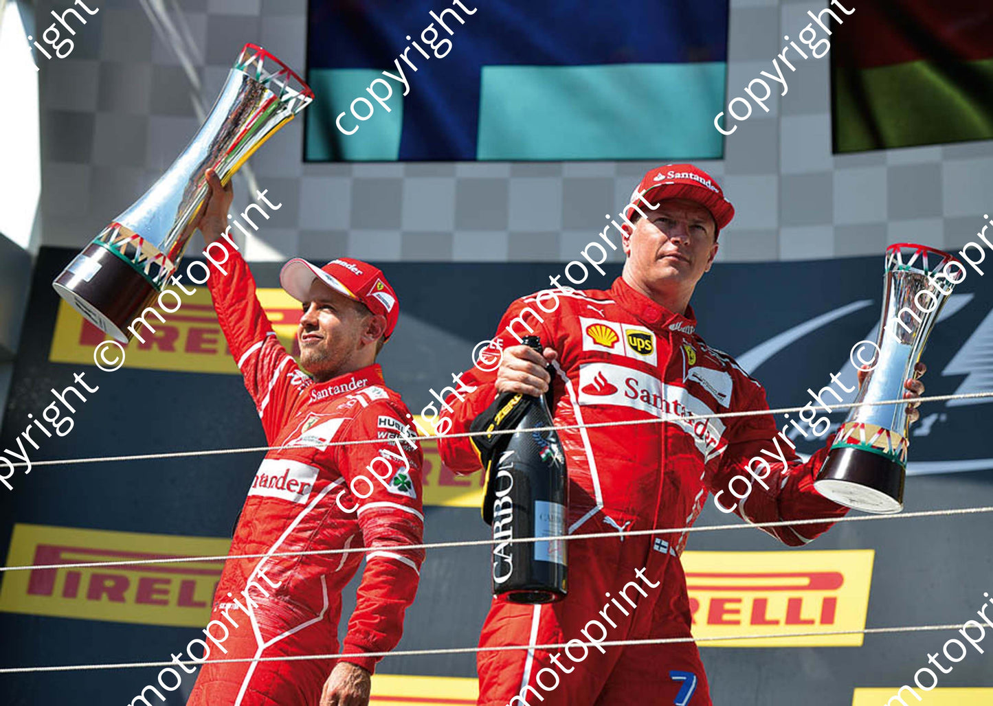 2017 GP Hungary 5 Vettel 7 Raikkonen Ferrari SF07H (Courtesy Paolo D'Alessio) 1 (10)