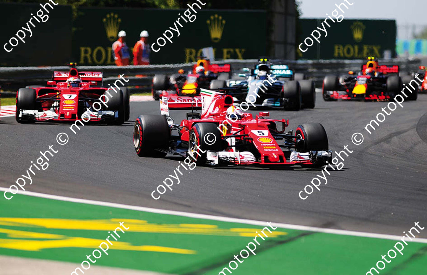 2017 GP Hungary 5 Vettel 7 Raikkonen Ferrari SF07H (Courtesy Paolo D'Alessio) 1 (7)