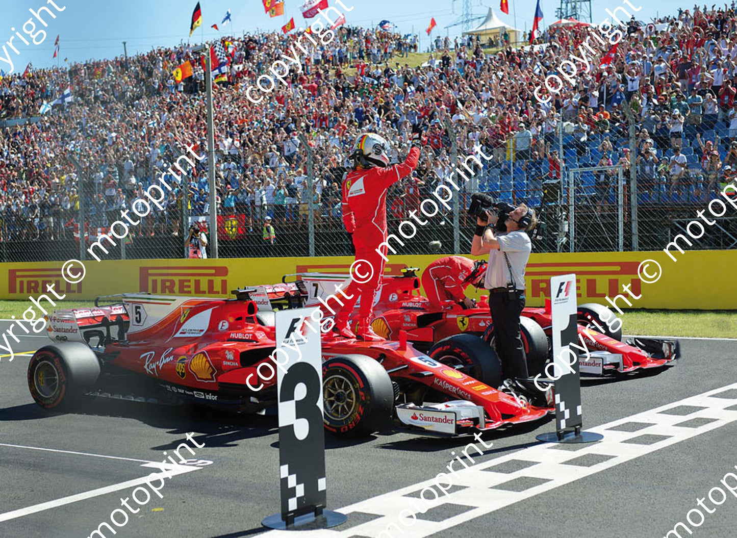 2017 GP Hungary 5 Vettel 7 Raikkonen Ferrari SF07H (Courtesy Paolo D'Alessio) 1 (9)