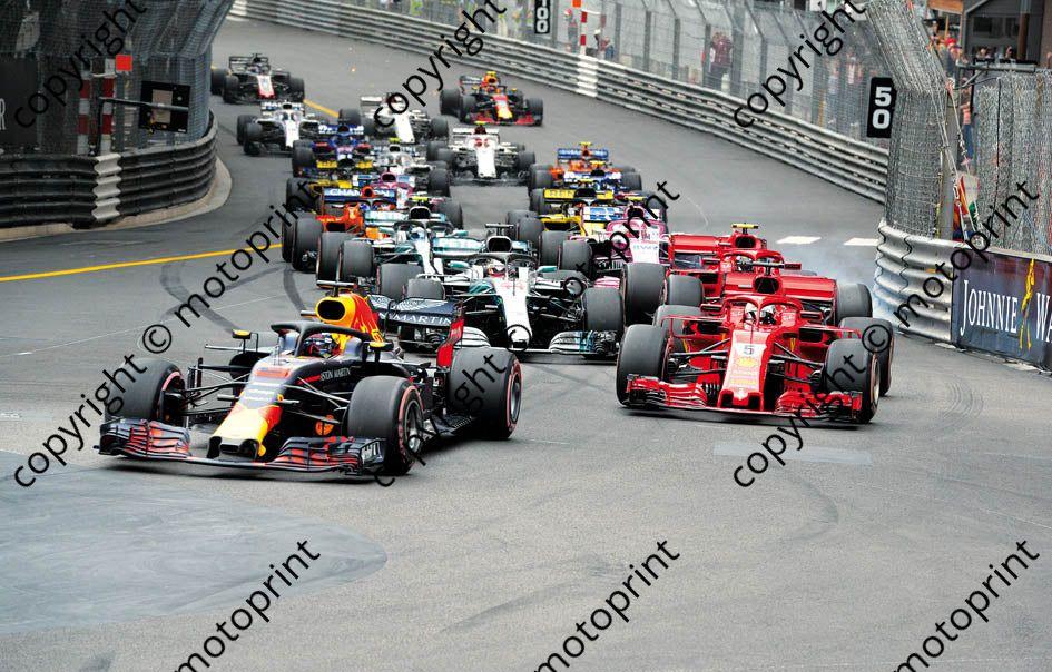 2018 Monaco 3 Daniel Ricciardo Red Bull RB14 5 Seb Vettel Ferrari SF71H (recommended max print size A4 20x30 cm) (17)