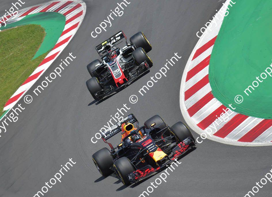 2018 Spanish 20 Kevin Magnussen Haas 3 Daniel Riccardo Red Bull RB14 (recommended max print size A4 20x30 cm) (10)
