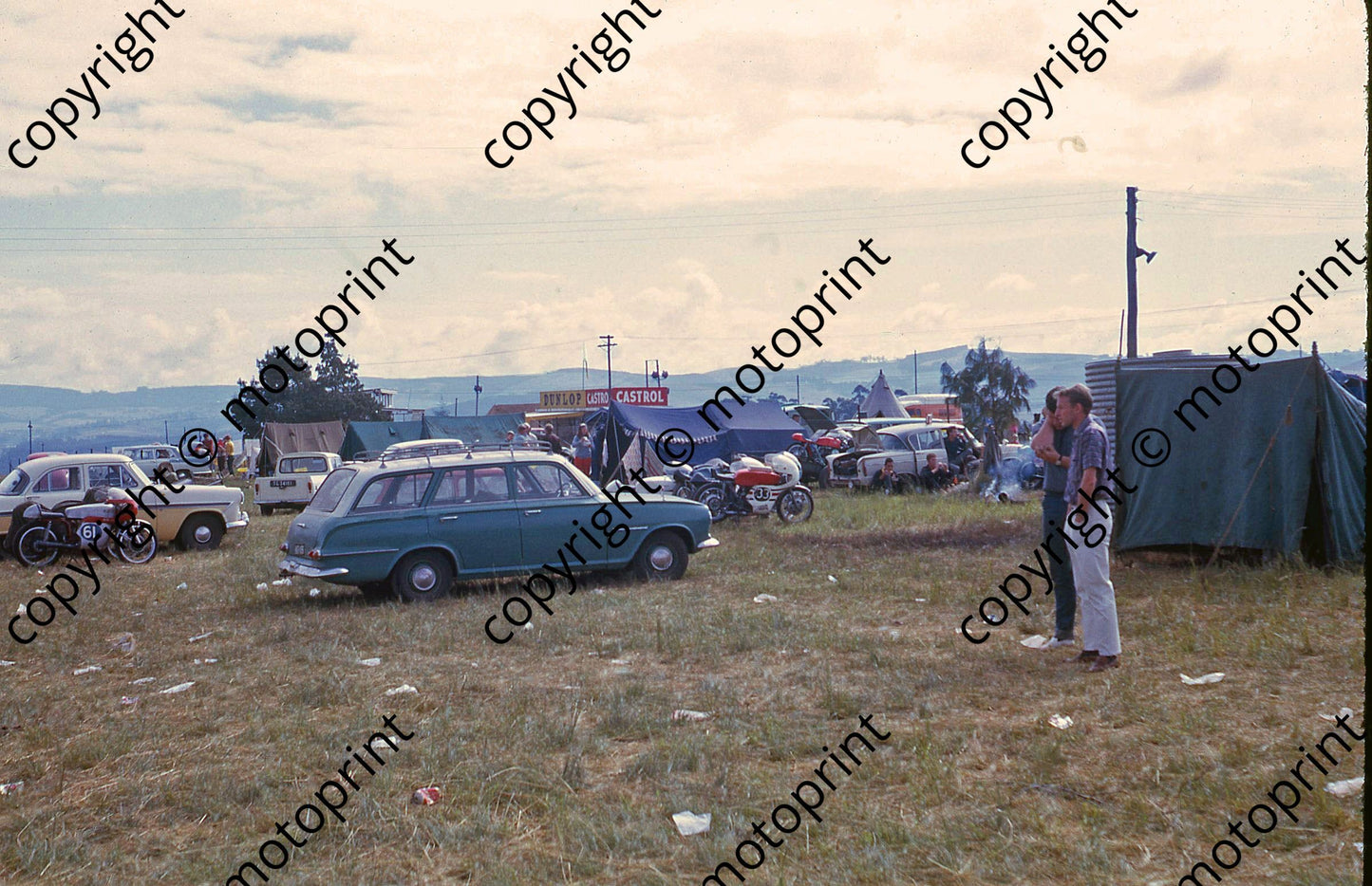 MC Bikers campsite Tackie White right Hesketh Easter 1968