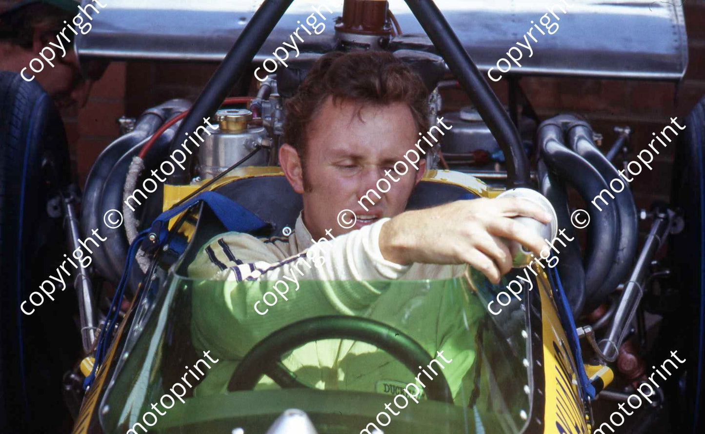 P McNicol in car