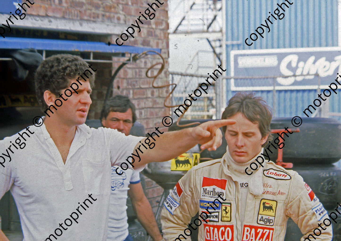 P Scheckter and Villeneuve in pit new scanned 20x30 cm A4