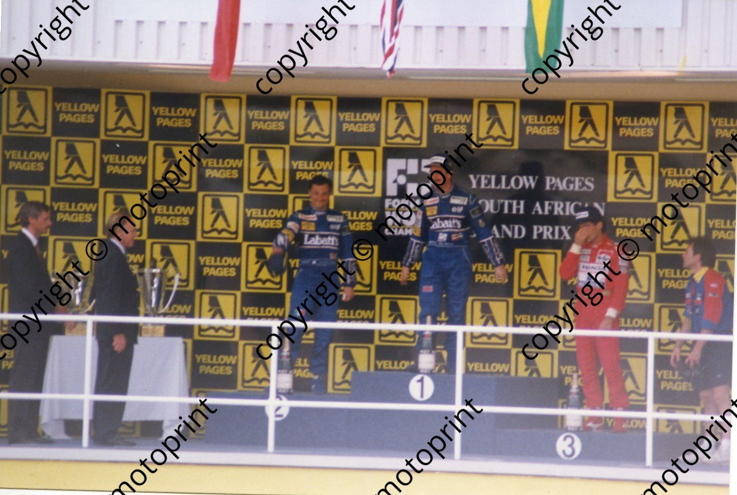 Podium Patrese 2nd; Mansell 1st; Senna 3rd