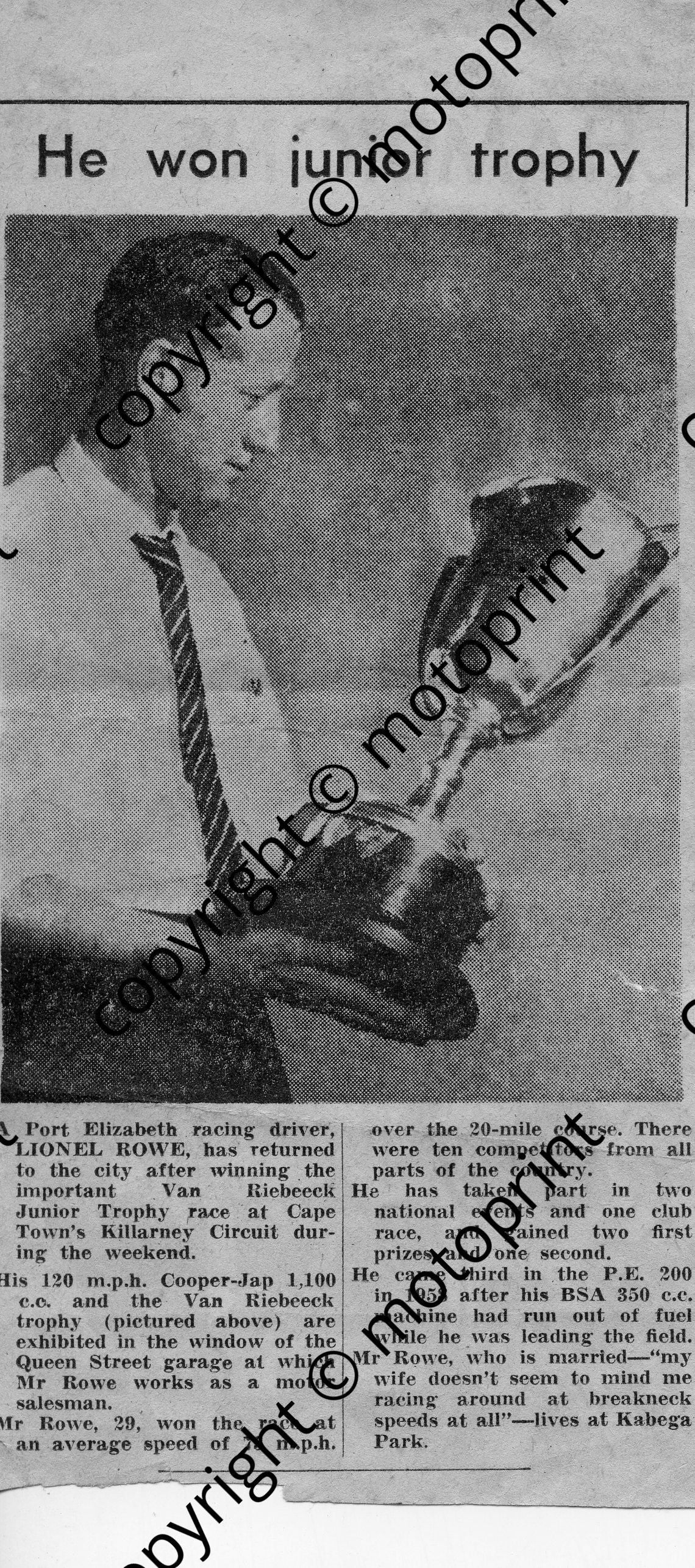 RF Lionel Rowe Cooper Jap news report