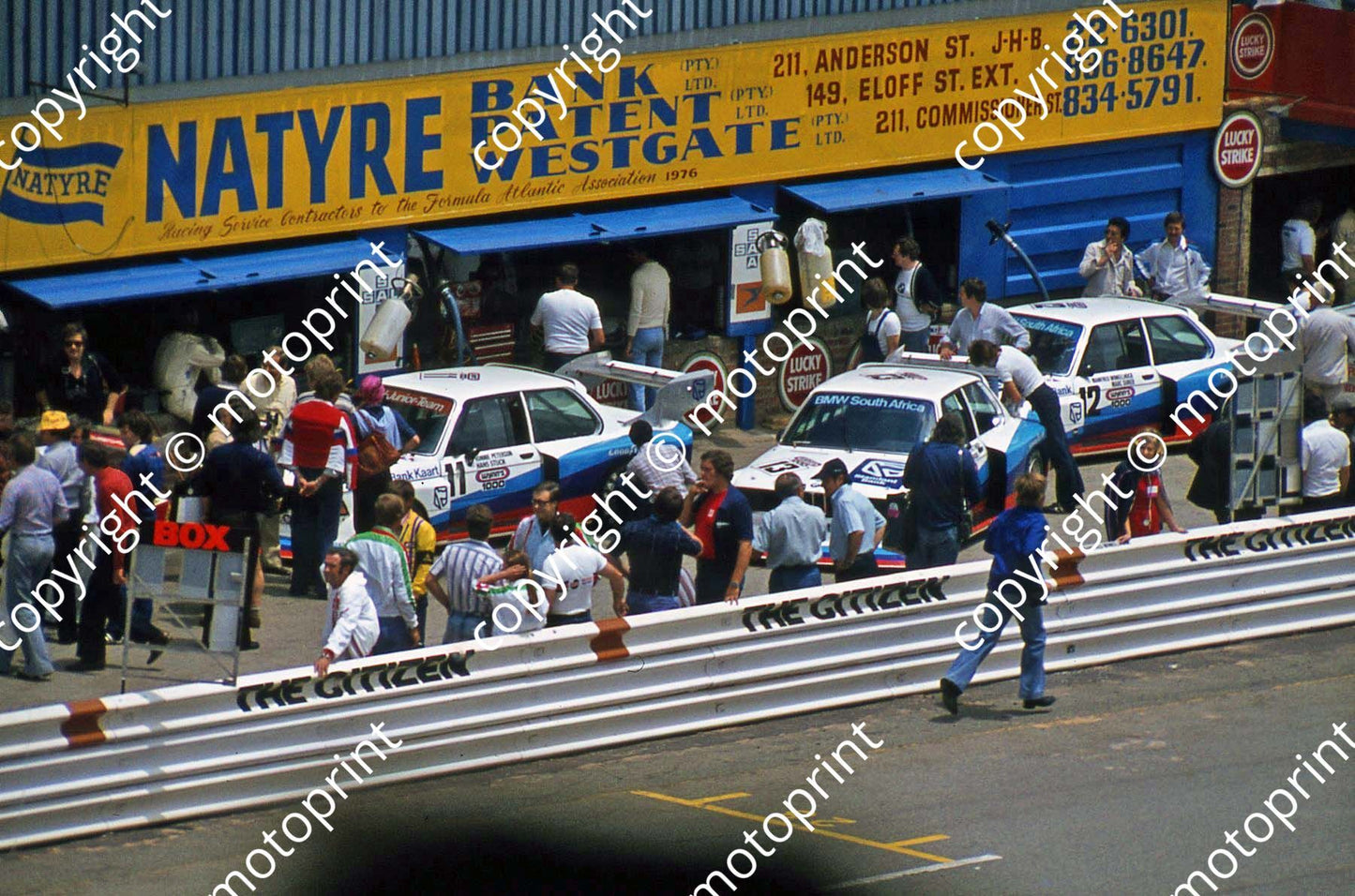 SL (thanks to Stuart Falconer) a 583 1977 Wynns 1000 pits BWMs #11 Peterson Stuck_ #12 Surer Winkelhock_ #13 Grohs Hottinger