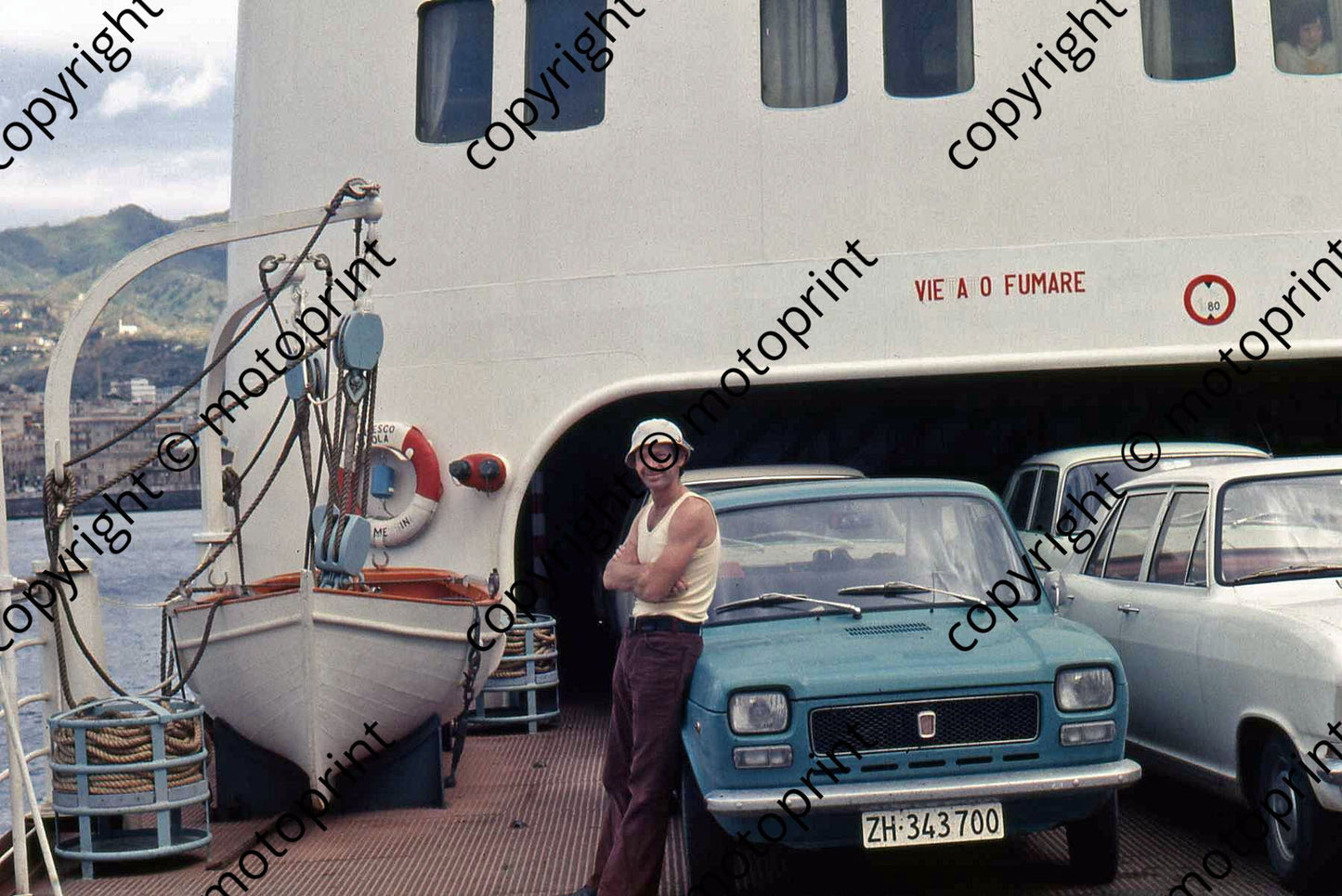SP DP and Fiat 127 on ferry