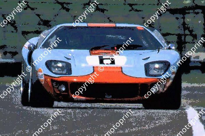 SP Ford GT40 r Gulf scheme posterised