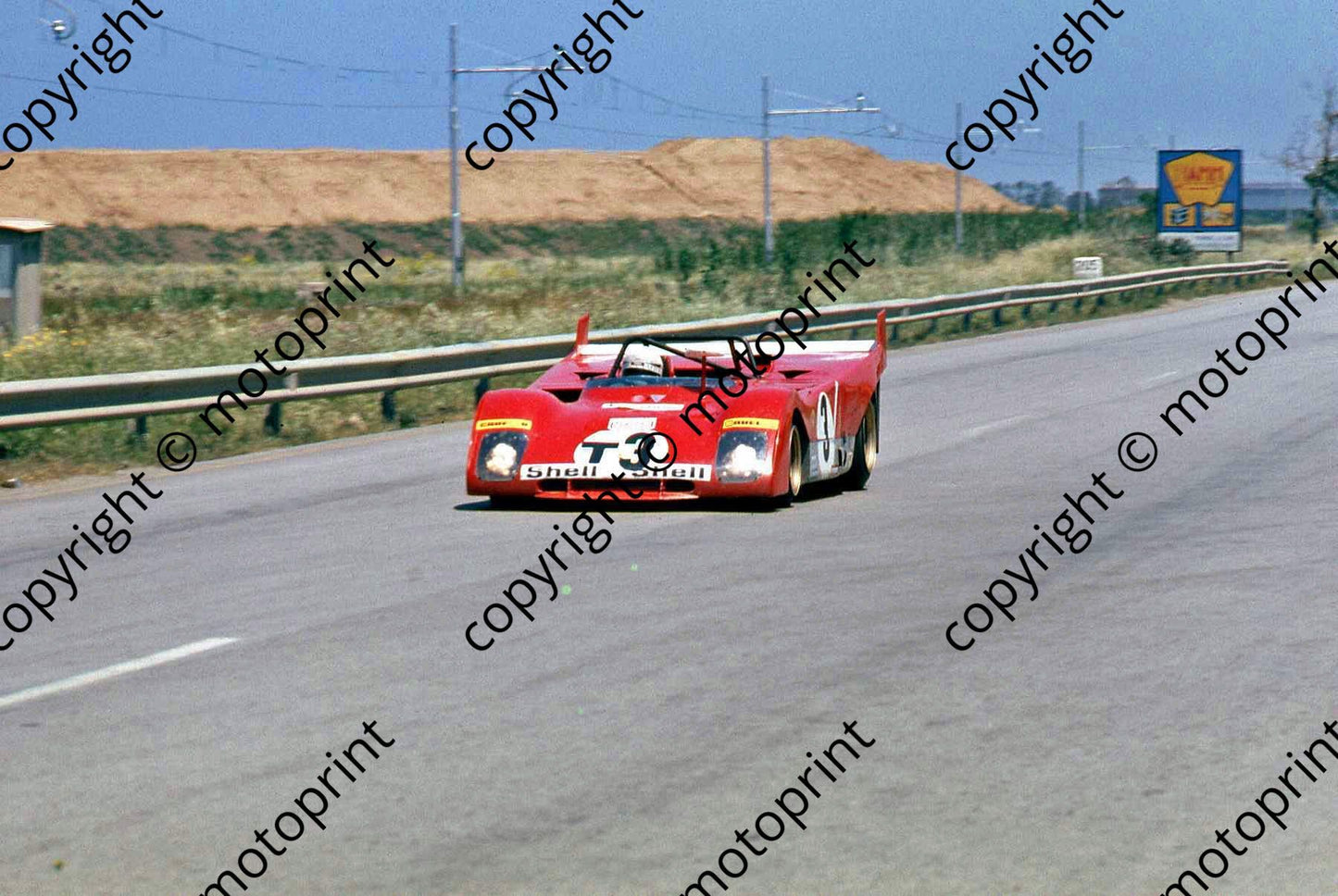 SP Merzario Ferrari T car 312PB on coast straight