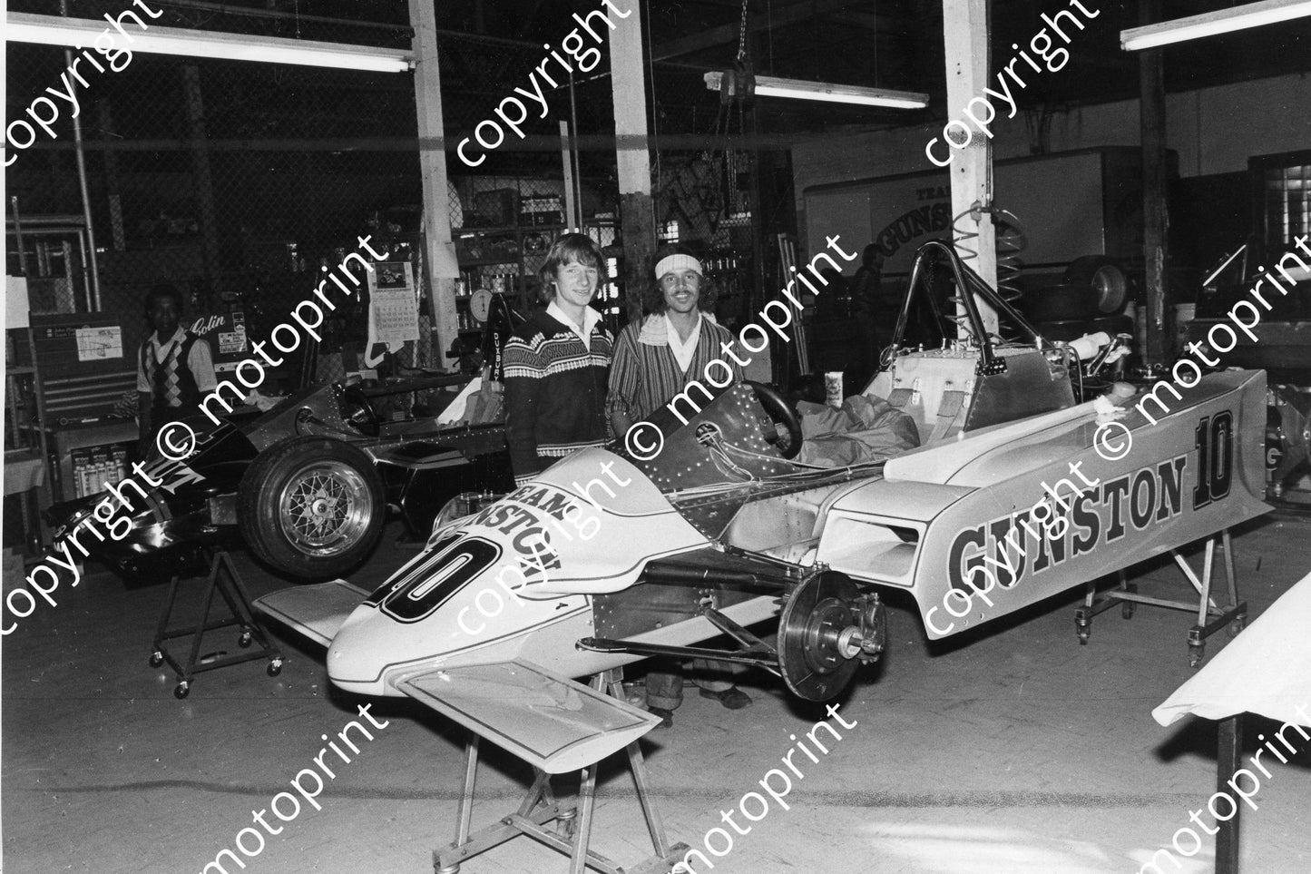 SS 1983 Kyalami I Scheckter and Duxbury March 832_ Colin Holmes left, Glen Botha right