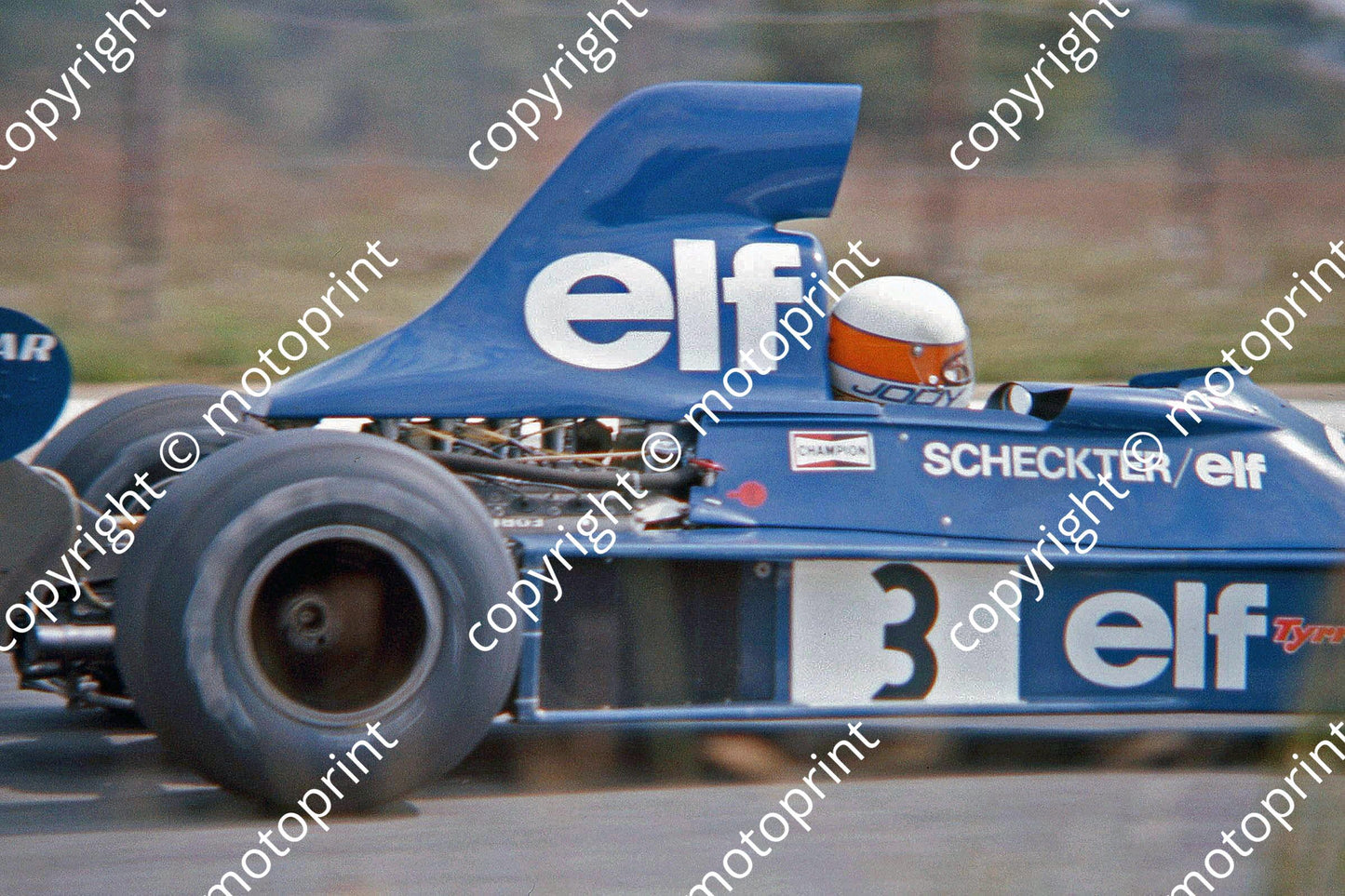 SS 3 Jody Scheckter Tyrrell 007 close up