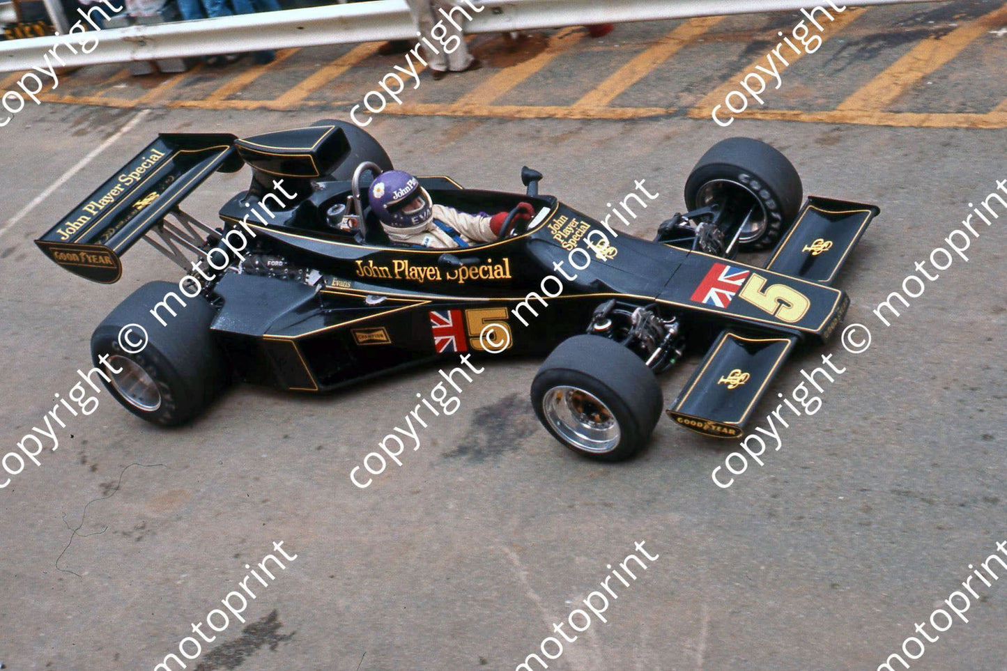 SS 5 Evans Lotus 77 overhead 1