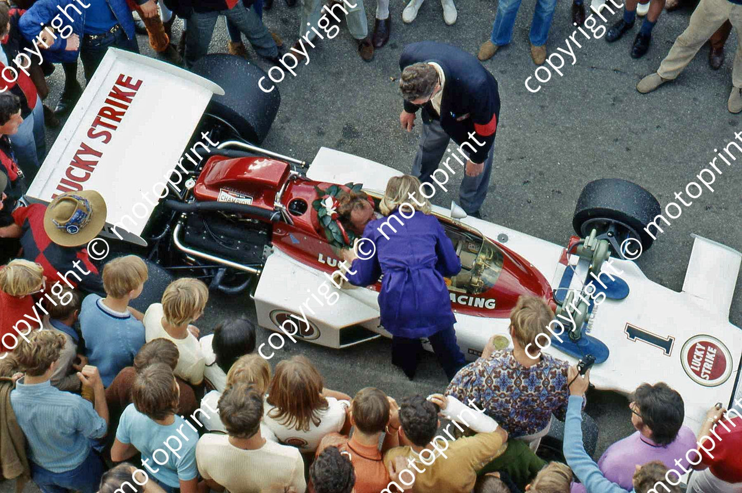 SS Charlton garlanded Lotus 72