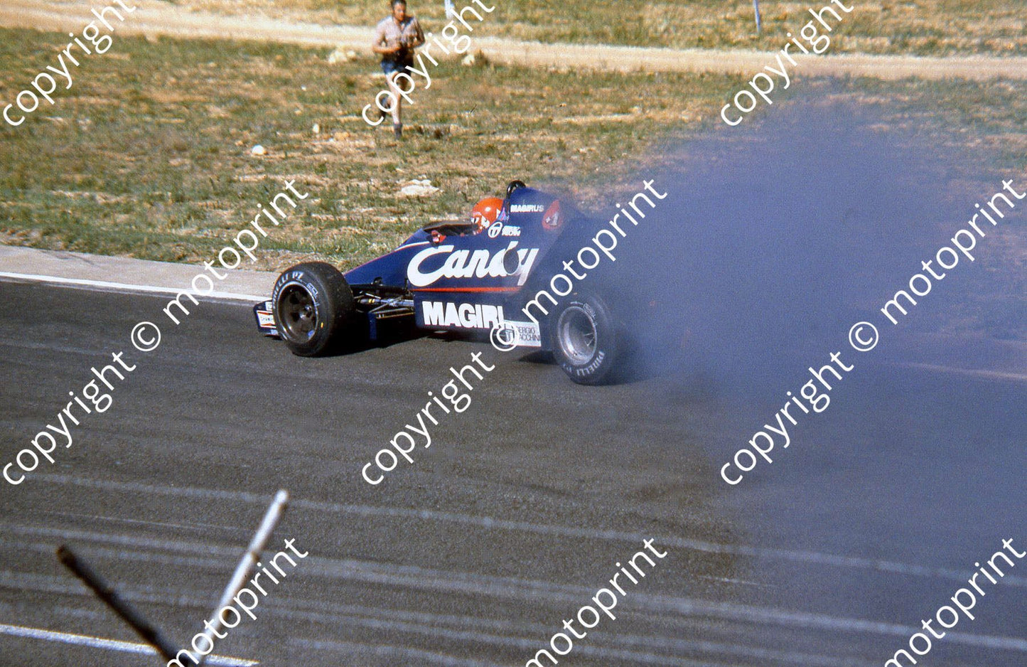 SS Giacomelli Toleman TG183b on fire 2