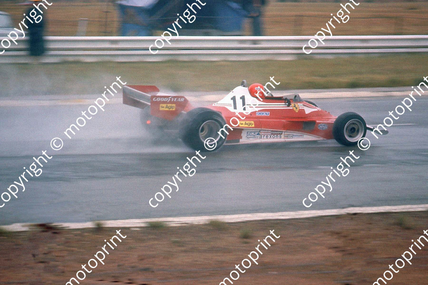 SS Lauda Ferrari 312T2 rain practice