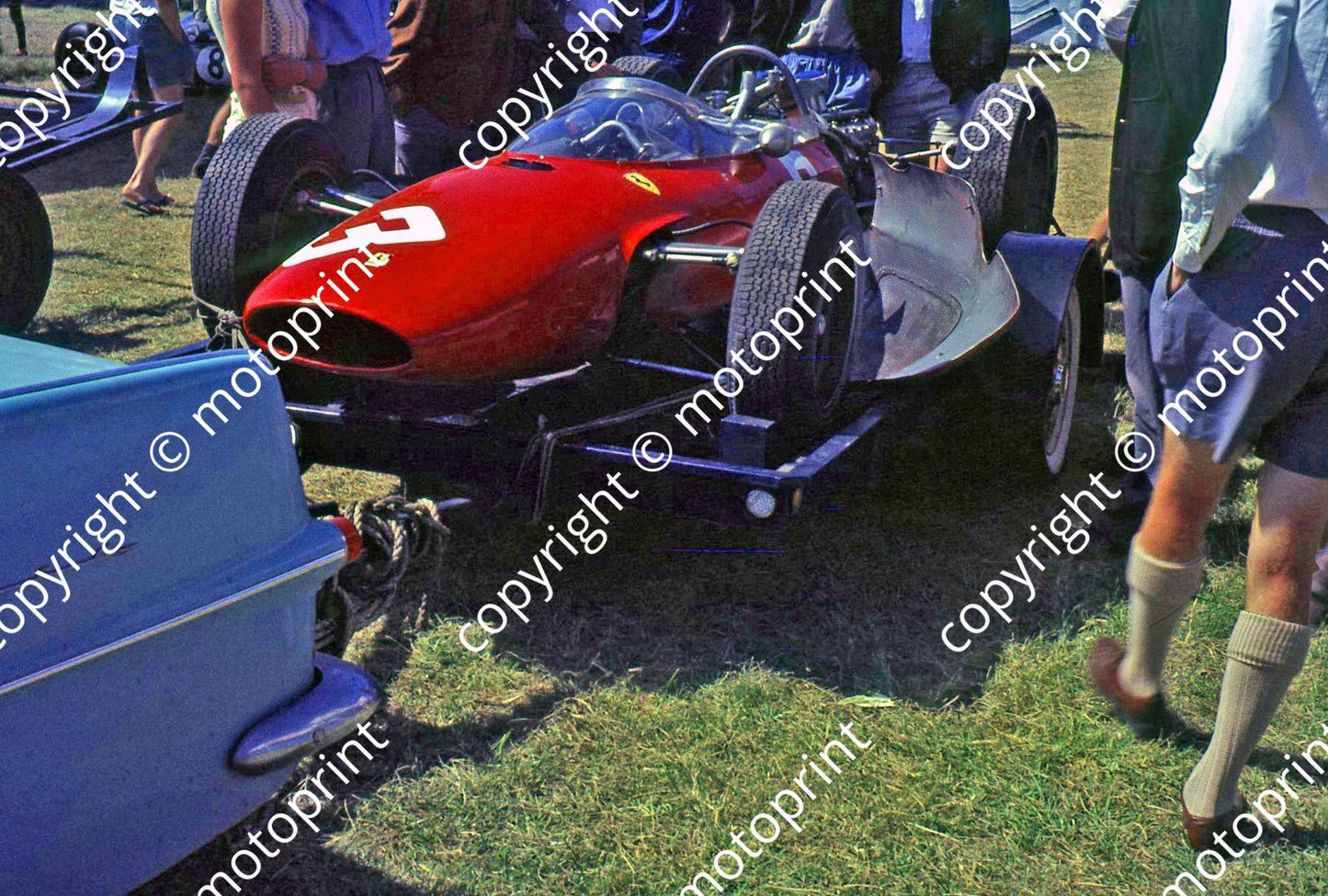 SS (thanks Stuart Falconer) a 070 1963 EL SA GP Ferrari Surtees on trailer