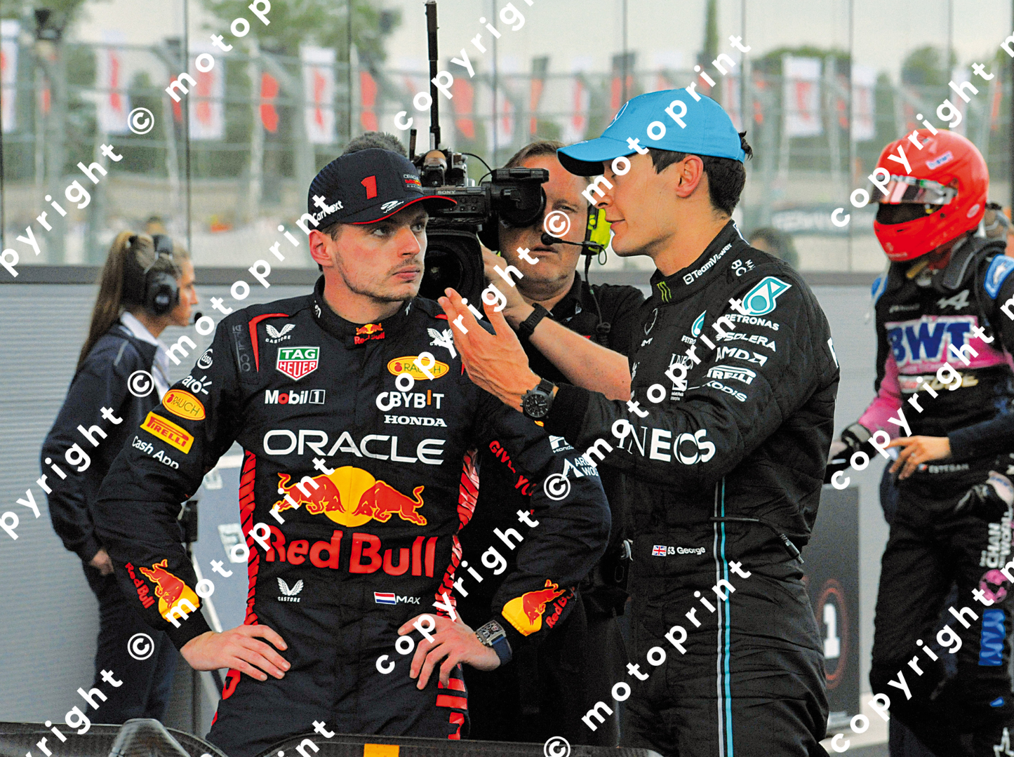 2023 M.Versrtappen Red Bull - G.Russell Mercedes (courtesy Paolo D'Alessio)