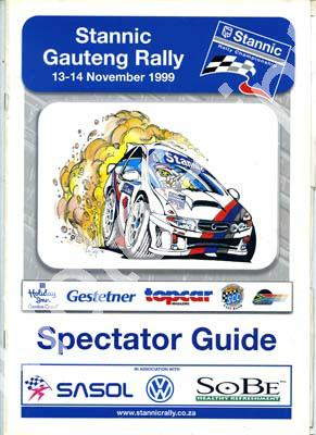 1999 Nov Stannic Gauteng Rally 13-14 Nov Cover Spec guide, entry list, special stage times 001