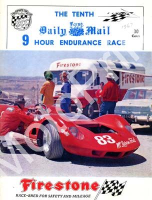 1967 Tenth 9 hour; digital scans cover, entry lists, sold digital format and price only (+ driver car notes and pics, period adverts)