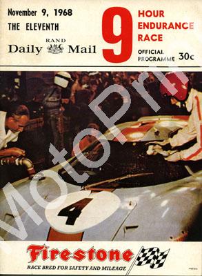 1968 9 hr; digital scans cover, entry lists, sold digital format and price only (+driver, car profiles, pics)