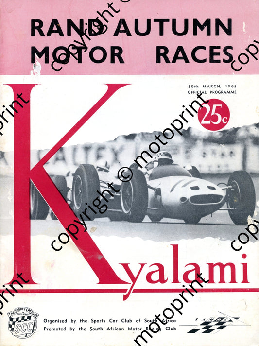 1963 Rand Autumn entry lists 001; main, touring, GT, sports cars, touring saloon  001