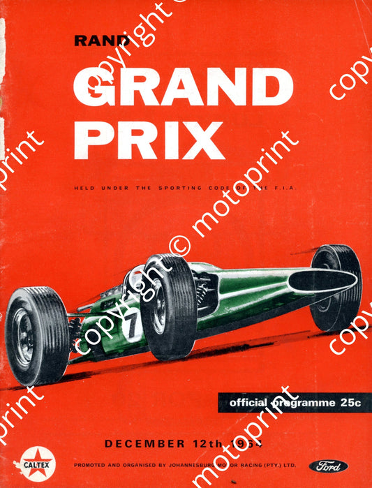 1964 Rand GP 001 Fangio attended; entry lists; main, pics, motorcycles, saloons, sports and GT 001