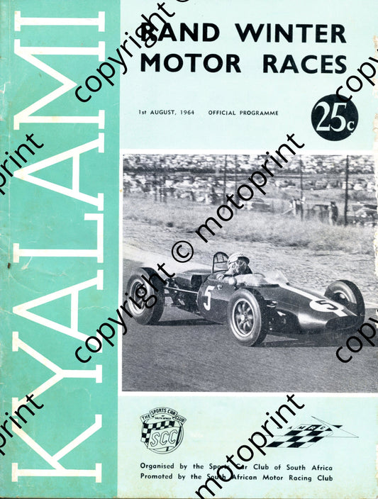 1964 Rand Winter races 001; driver pics; entry lists std prod cars, motorcycle, sport and GT, F1, saloons, Gp4 001