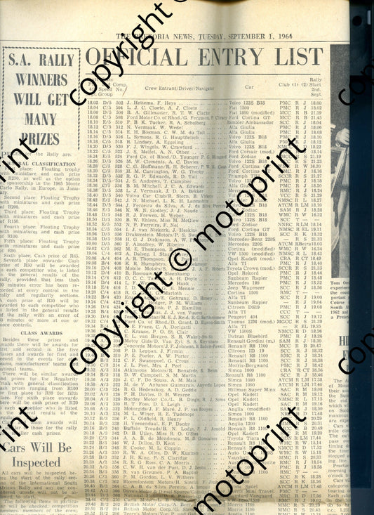1964 Total entry list 562