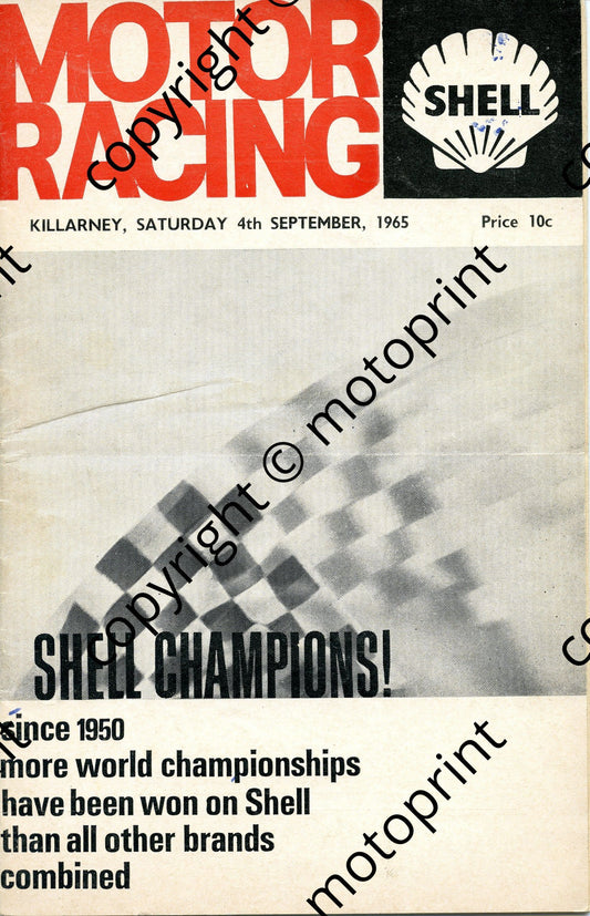 1965 National meeting Killarney a to order following see home page news 12 Sept 2010; entry list American saloons, clubmans, SA saloons, sports cars, F1, bikes, map