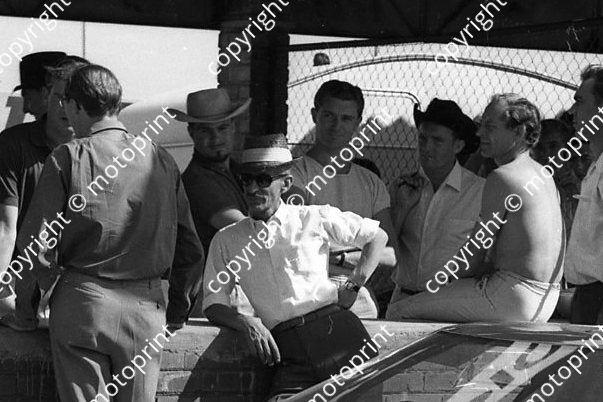 1965 Paddy Driver light Stetson, Bob Anderson, Mike Hailwood dark Stetson, Innes Ireland bare top right (10) cropped (courtesy Ken Stewart)