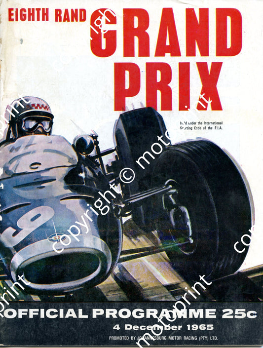 1965 Rand GP; ; entry lists main, FV, SA saloons, sports
