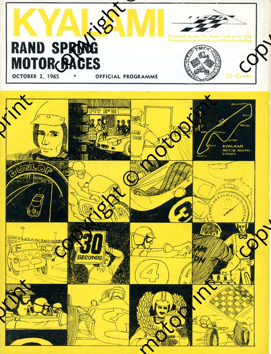 1965 Rand Spring; entry lists Tvl prod car, SA sports, main, SA saloons, SA champ driver pics  001