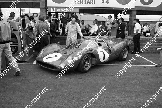 1967 7 Ferrari P4 David Piper behind car, Dick Attwood (courtesy Ken Stewart) 304