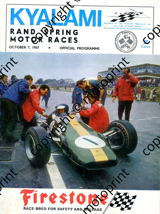 1967 Rand Spring races; entry lists FV, SA saloon, SA sports, main ss, Onyx, motorcycles   001