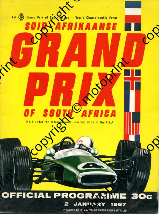1967 SA GP; entry lists FV, Onyx, GP, SA sports cars, SA saloons, driver pics 001