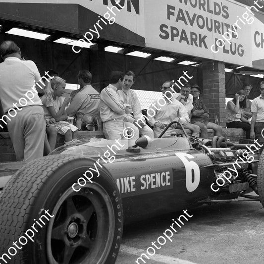 1967 SA GP note Goodyear tyres on car, Mike Spence P53 BRM H16_ Mike Spence Firestone overalls,  Pedro Rodriguez, Graham Hill (courtesy Ken Stewart) 100