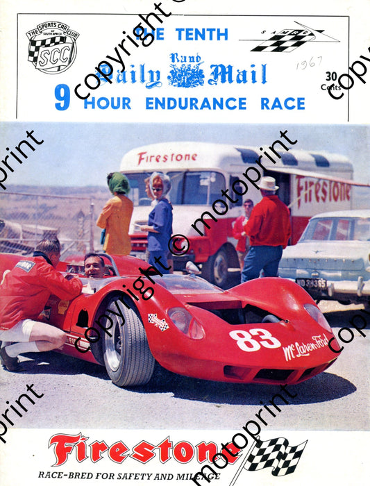 1967 Tenth 9 hour;  driver car notes and pics, entry list, period adverts 001