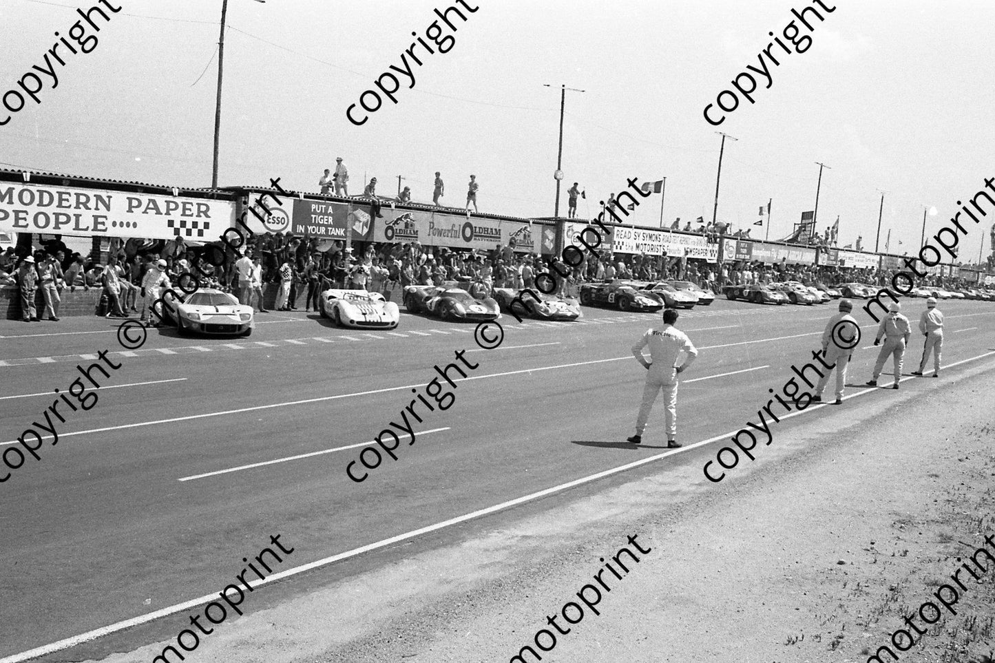 1968 0 Le Mans start note Hobbs running for injured Ickx beside Mirage (courtesy Ken Stewart) 345
