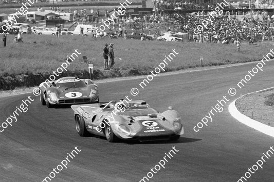 1968 4 Ferrari P4 CanAm John love Paul Hawkins; 3 Ferrari P3 David Piuper Dick Attwood (courtesy Ken Stewart) cropped 367