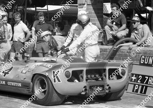 1968 4 pit stop A4 size scan Ferrari P4 CanAm Paul Hawkins John Love, Eddie Pinto on pit counter (courtesy Ken Stewart) (2)