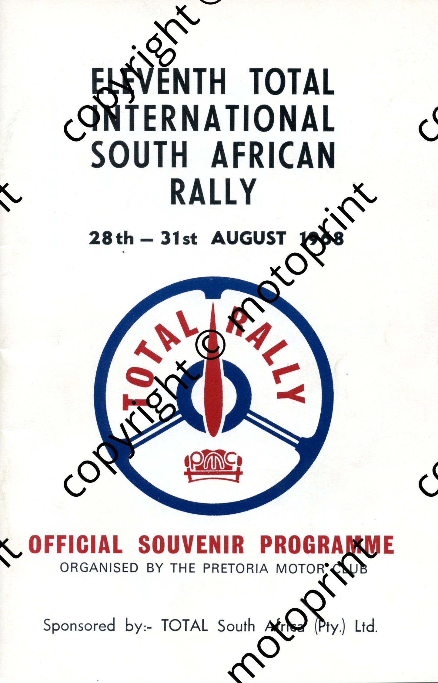 1968 Eleventh Total Rally; pics committee, cars, entry list  001